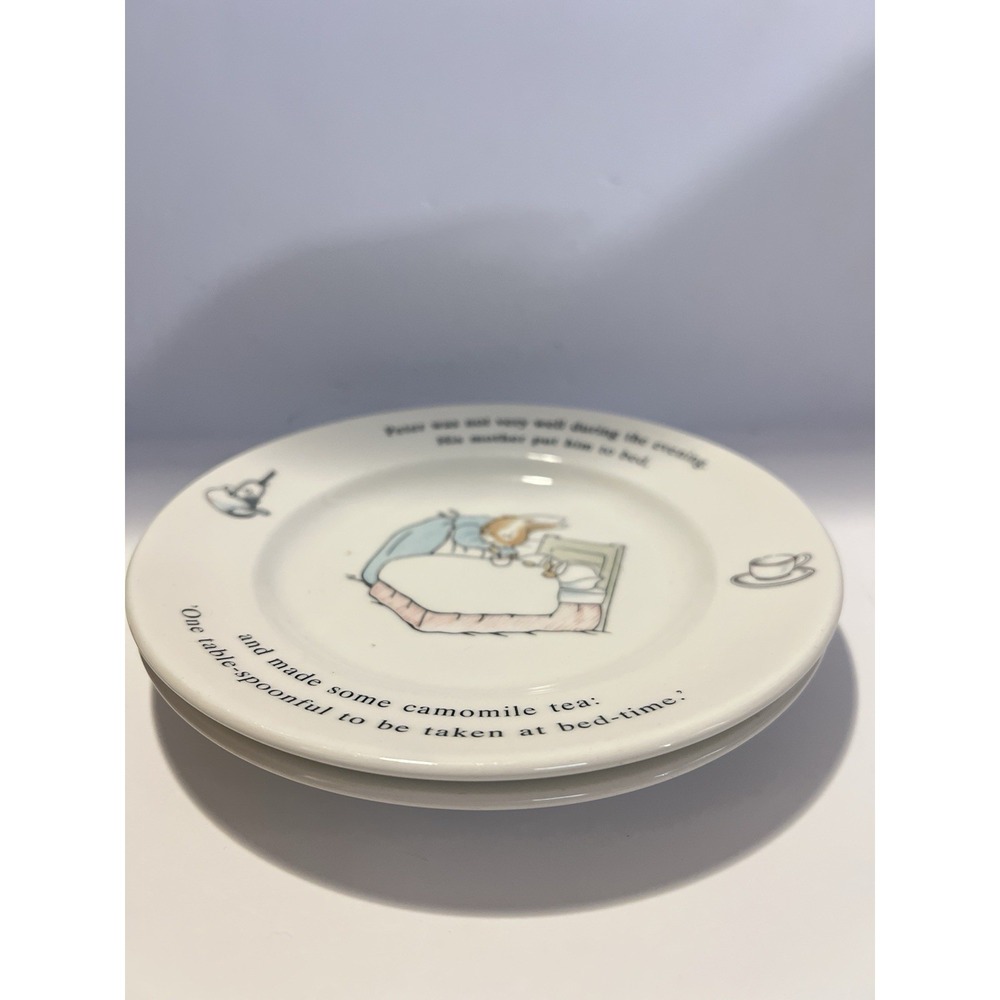 VTG Wedgwood Beatrix Potter PETER RABBIT Bread/Biscuit 6-3/4 inch Plate Set of 2 - Picture 5 of 9
